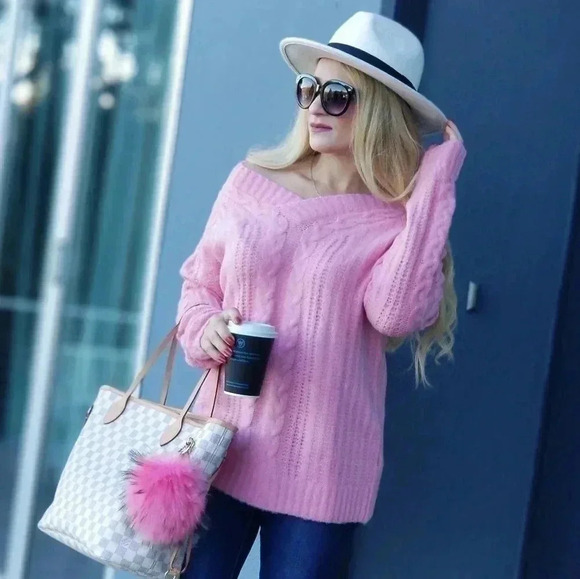 PRETTY IN PINK SO SOFT Cable Knit Sweater - Picture 2 of 9